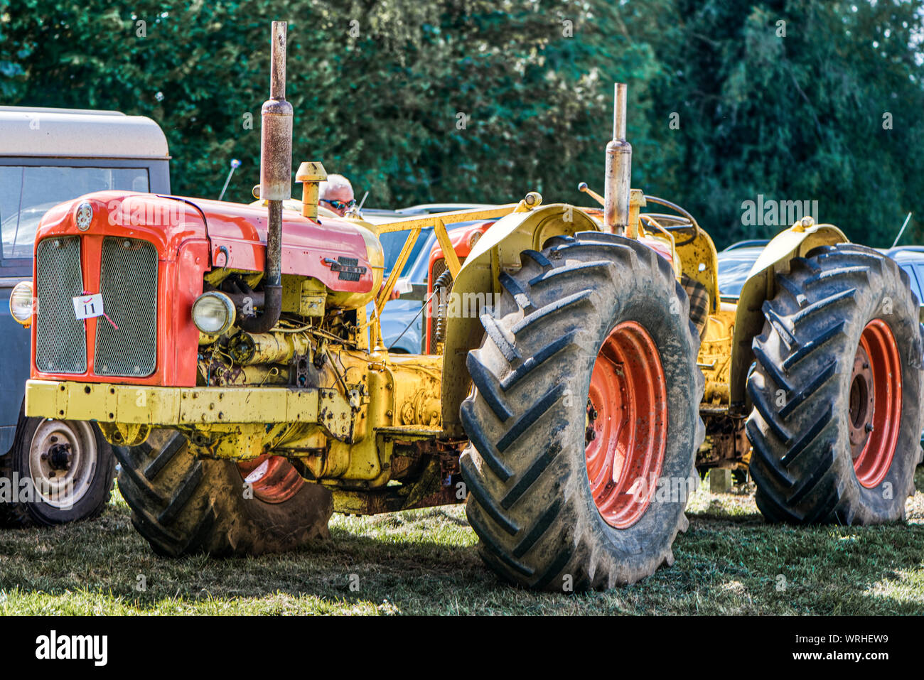 Double tractor at classic car show, Hinton Arms, Cheriton, Hampshire, UK Stock Photo