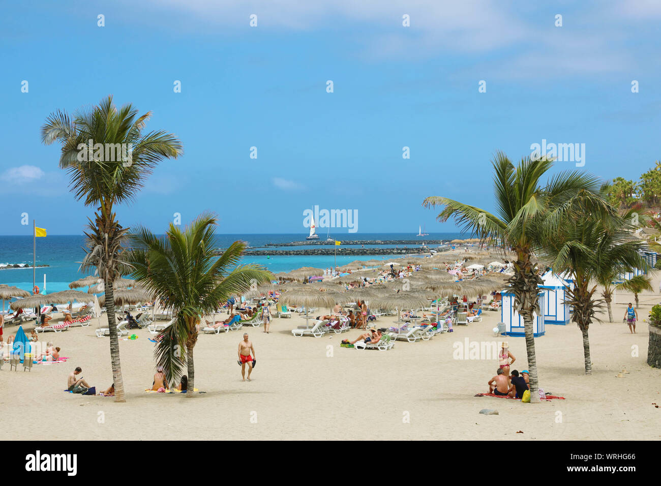 Tenerife spain may 28 2019 playa del duque beach on adeje coast