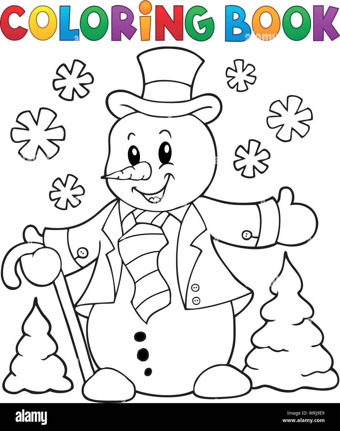Coloring book snowman topic 1 Stock Vector Image & Art - Alamy