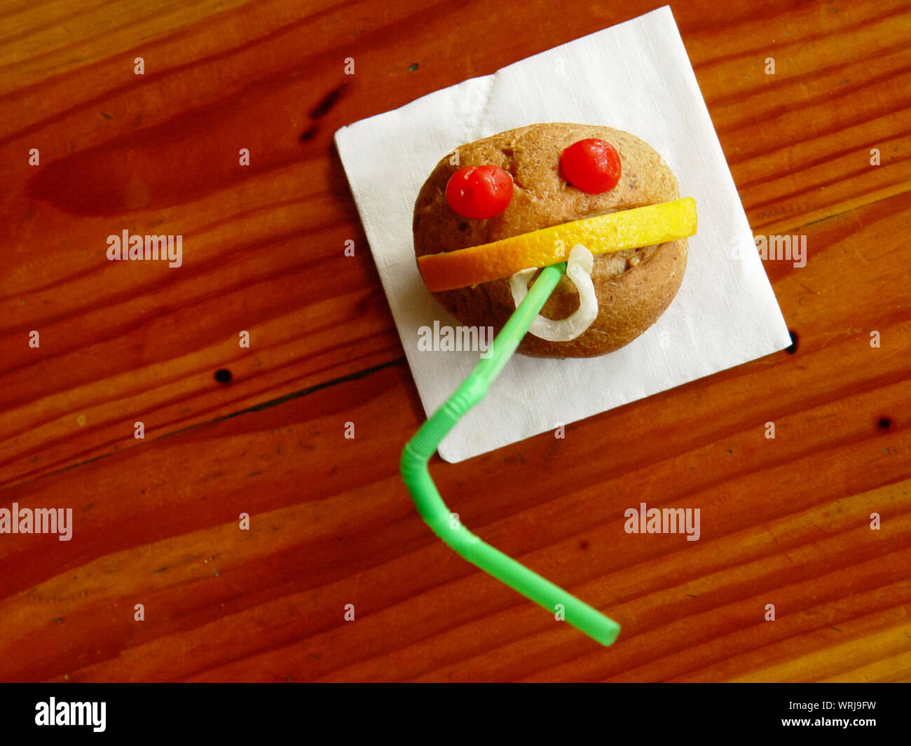 Directly Above Shot Of Food Art On Table Stock Photo