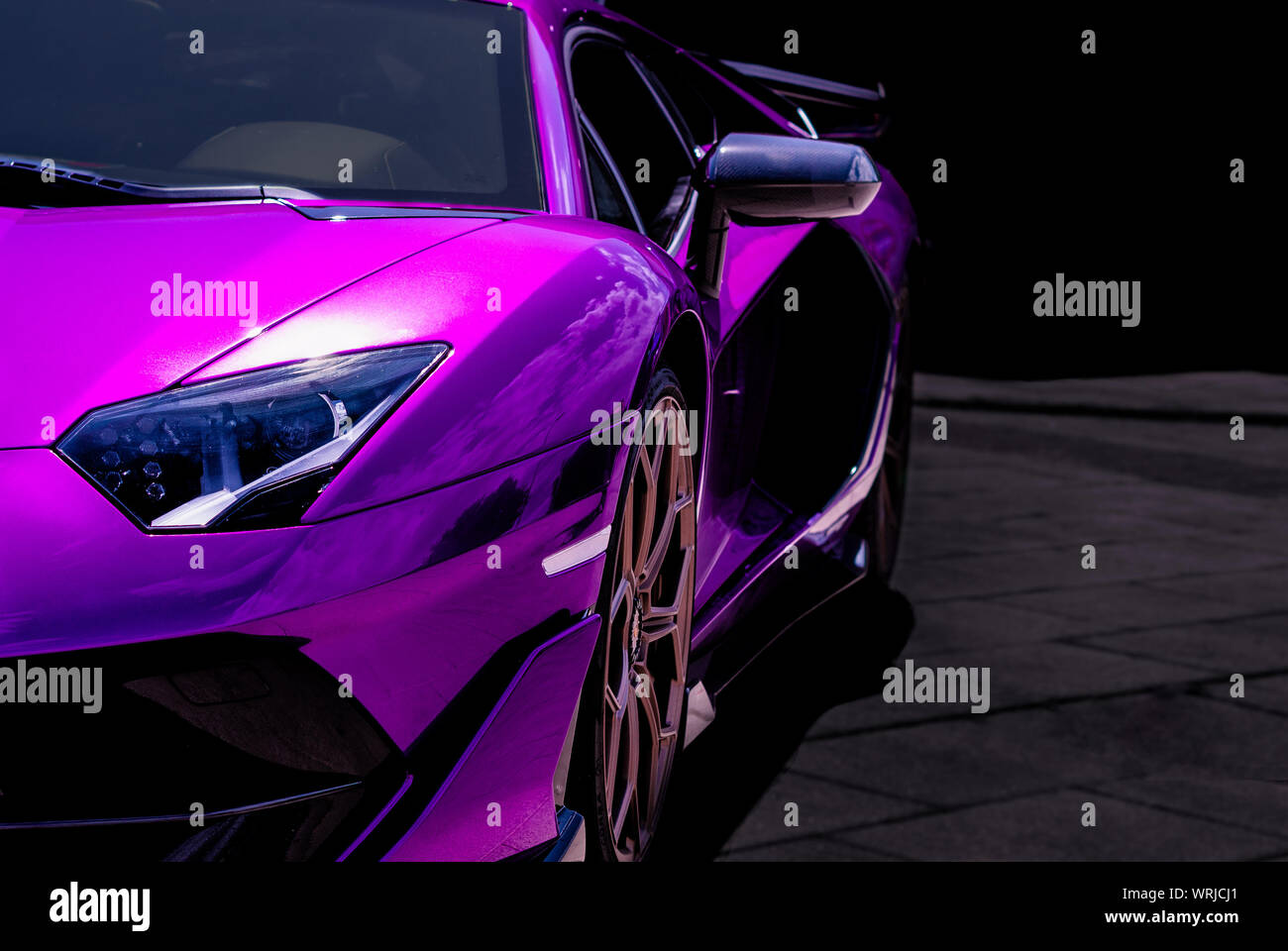 pink and purple supercar background Stock Photo