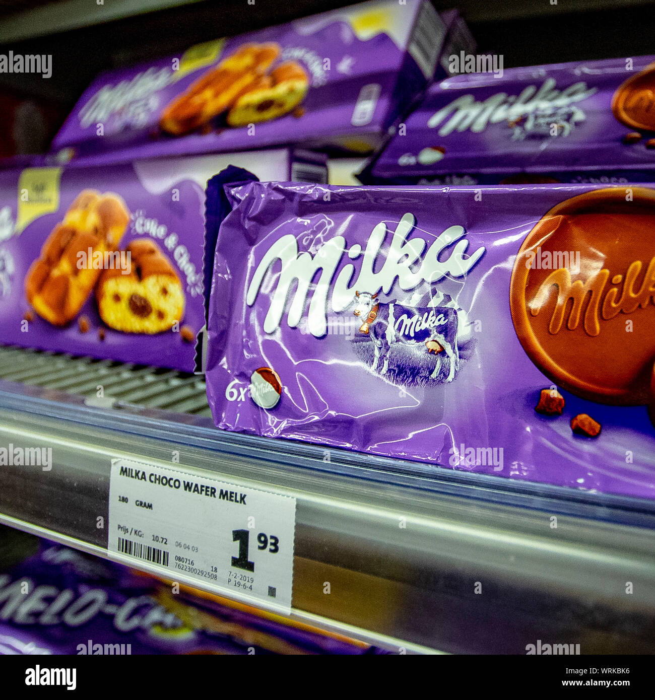 Eindhoven, Netherlands. 09th Sep, 2019. EIDHOVEN, 09-09-2019, Milka  Chocolate in Jumbo Boschdijk supermarket. Credit: Pro Shots/Alamy Live News  Stock Photo - Alamy