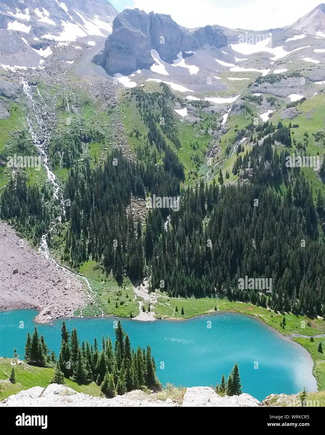 Scenic View Of Lower Blue Lake By Landscape Stock Photo