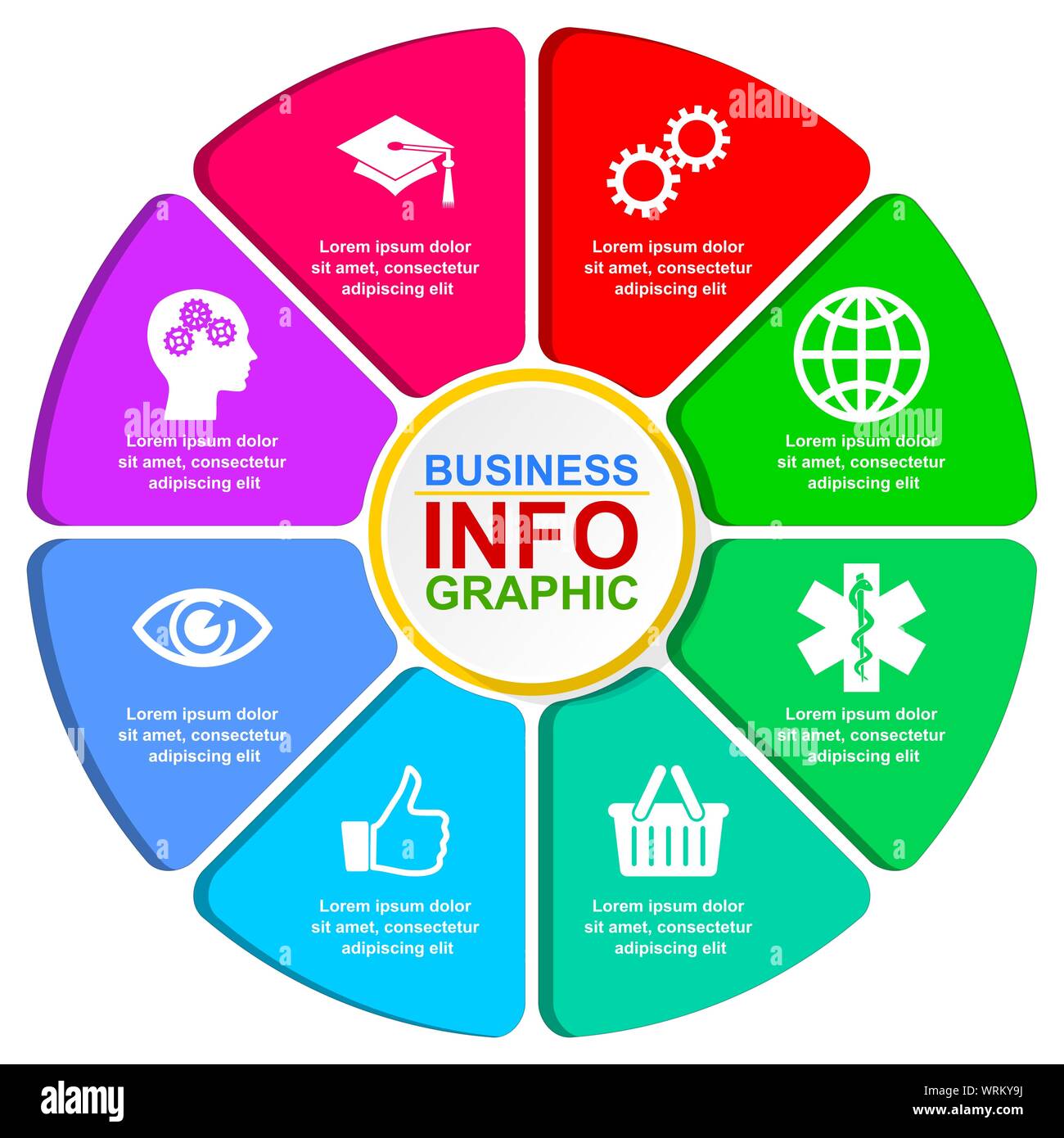 Infographic vector circle template for presentation, business concept ...