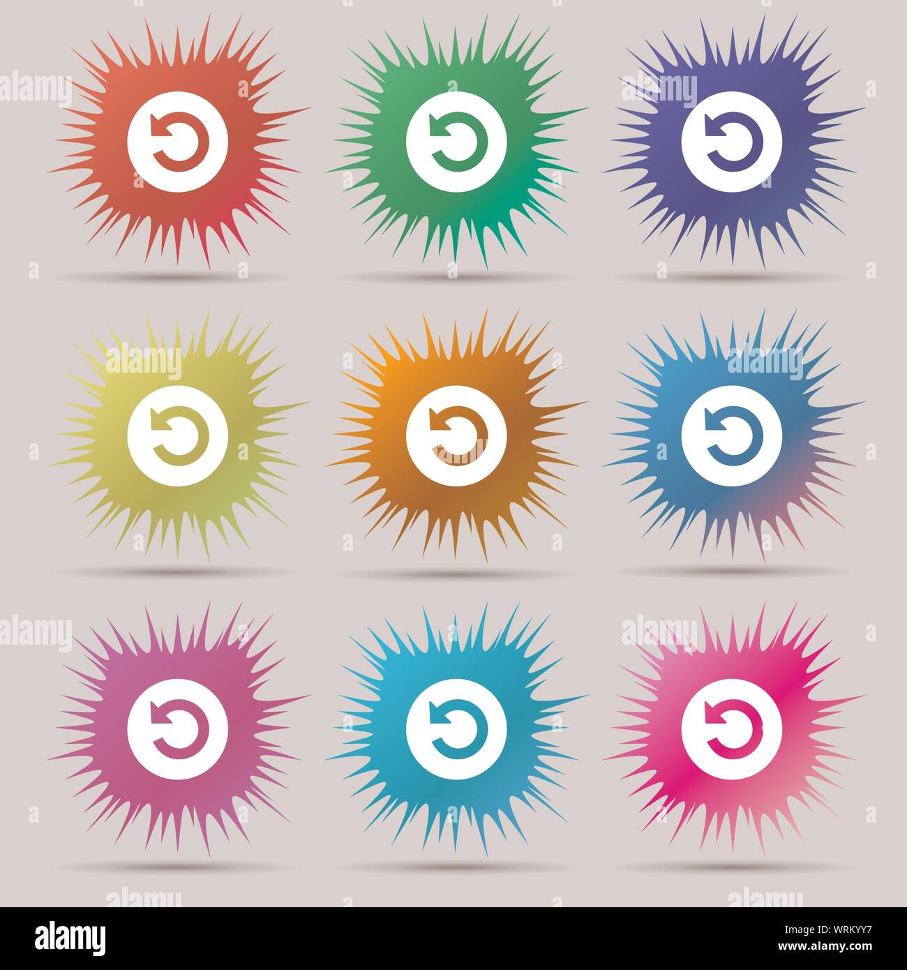 Upgrade, arrow icon sign. Nine original needle buttons. Vector Stock Vector