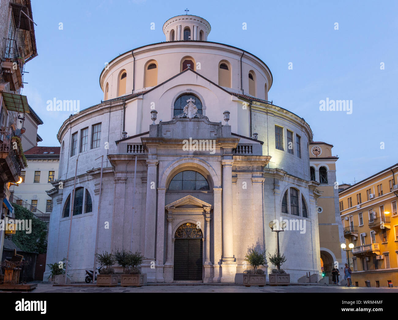 St Vitus (Sv Vida) Roman Catholic Cathedral founded in 1638.  Rijeka, Croatia.  The rotunda architecture is rare for the region. Stock Photo