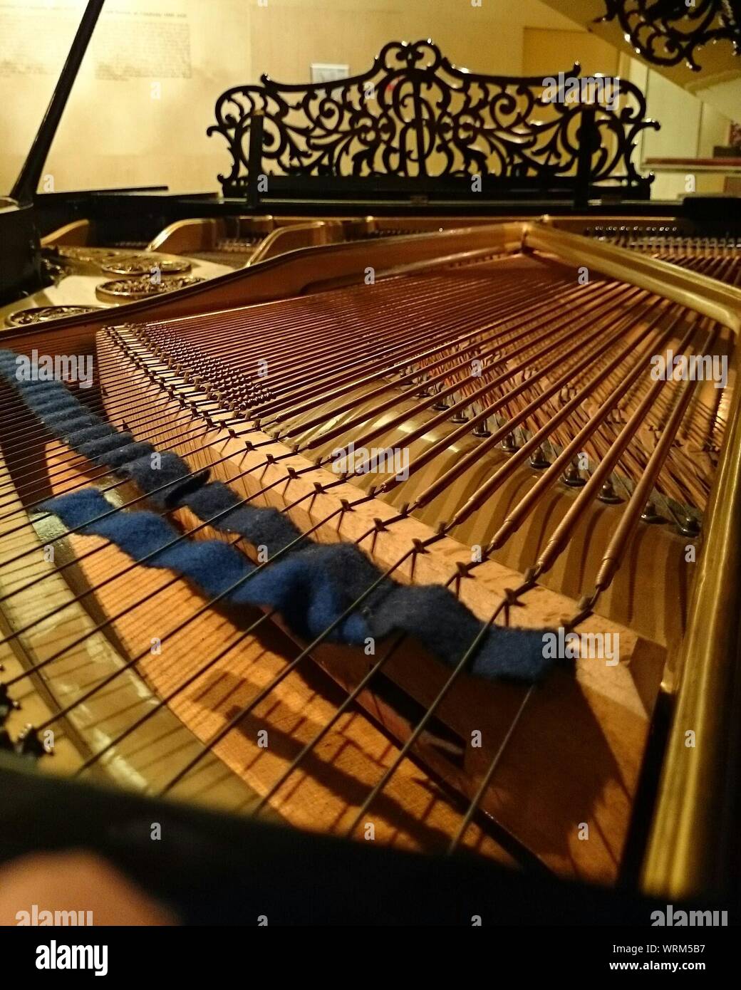 Close Up Of Piano Insides Stock Photo