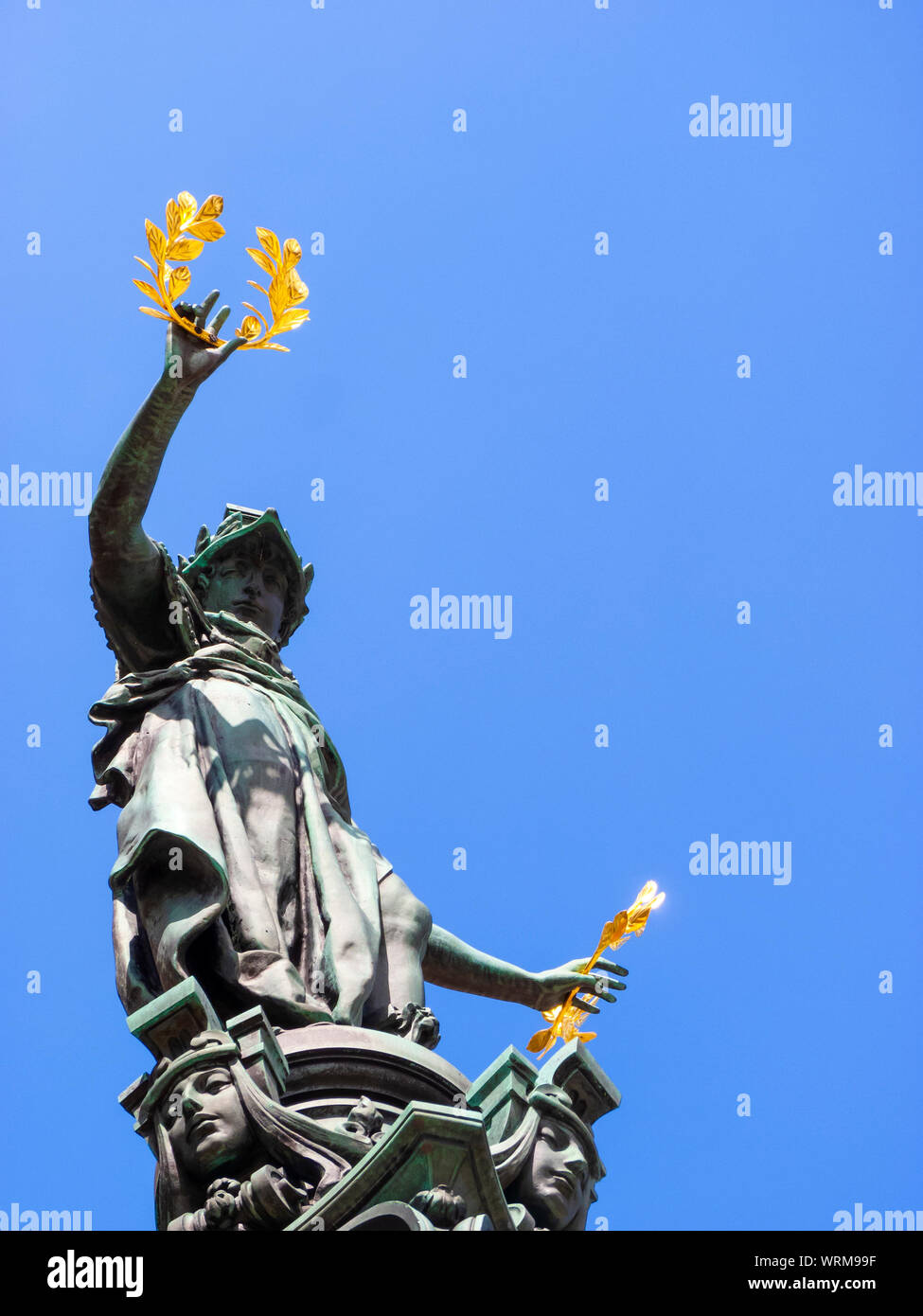 Statue in front of the Reichstag building, the seat of the German