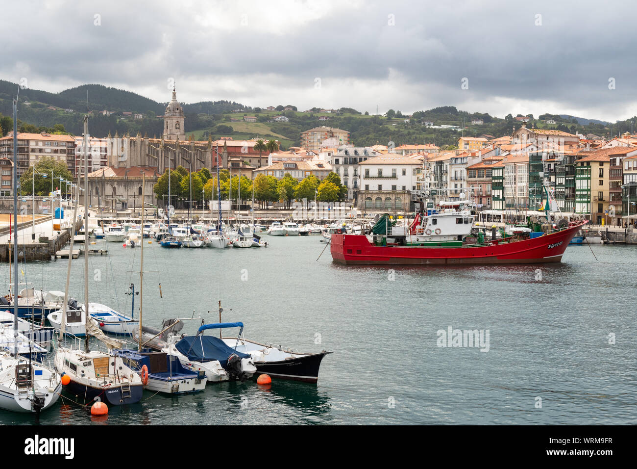 Lekeitio fishing harbour, Biscay, Basque Country, Spain Stock Photo