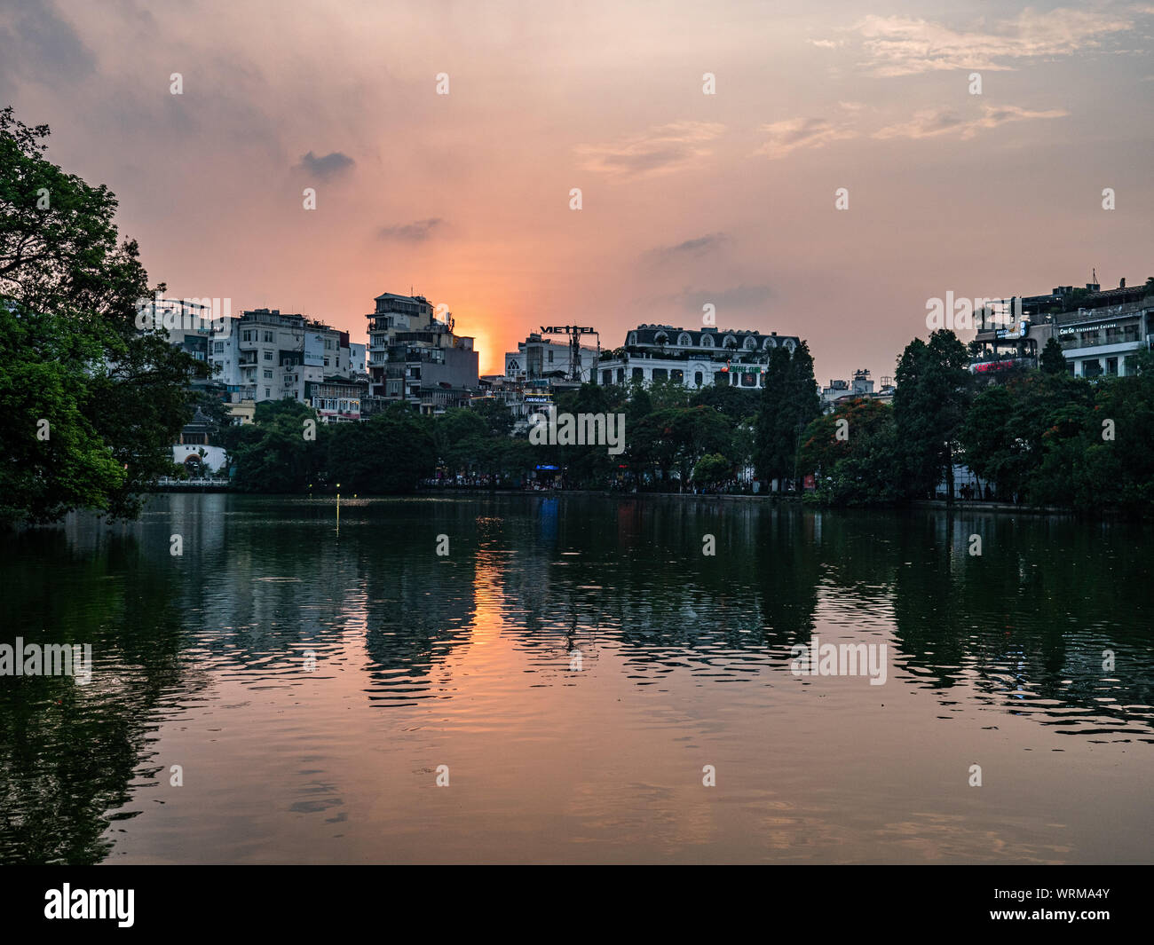 Vietnam Hanoi Hoan Kiem sea skyline view Stock Photo