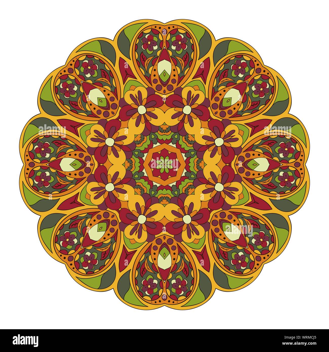 Mandala. Oriental pattern. Traditional round ornament. Turkey, Egypt ...