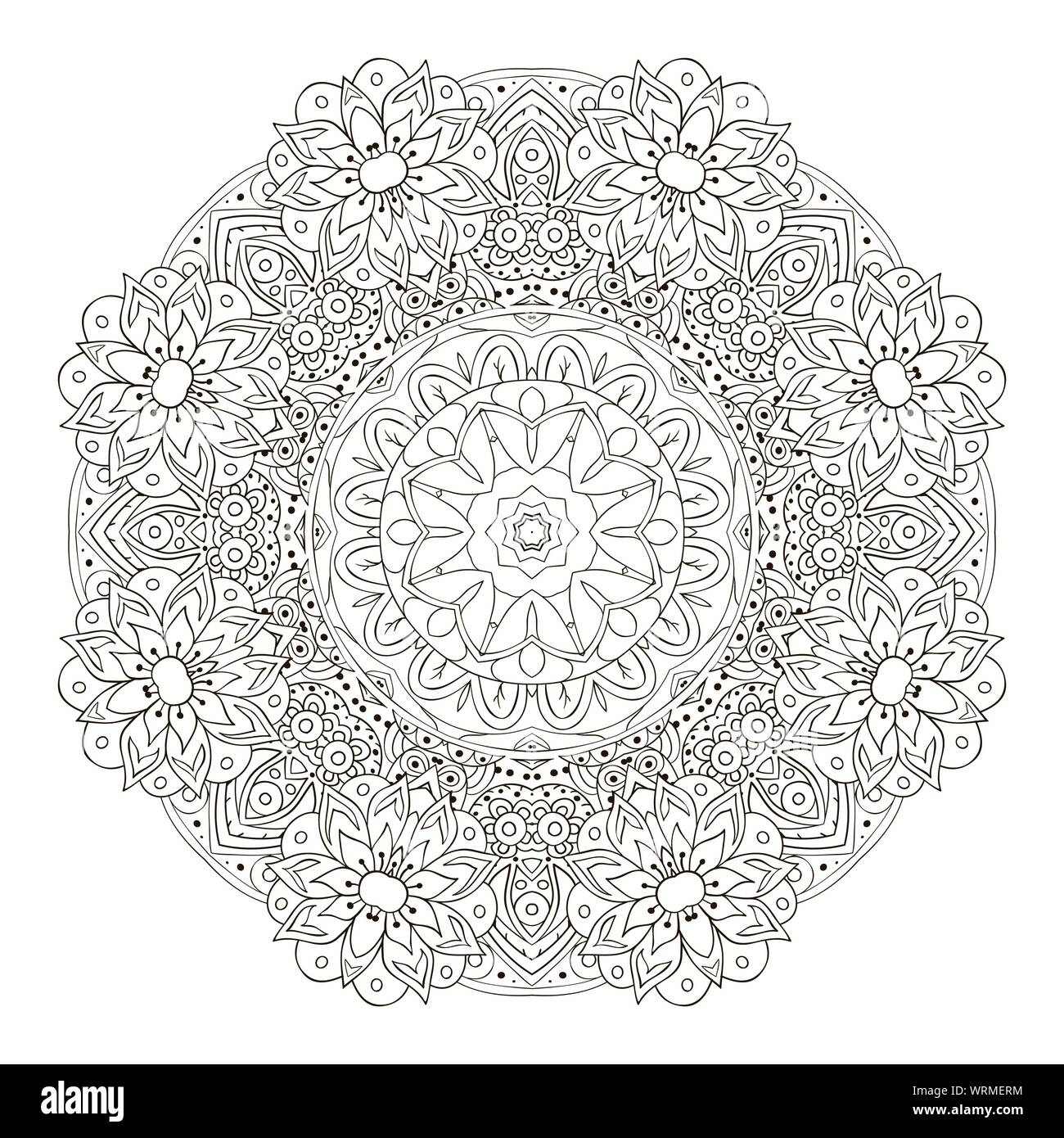 Mandala. Oriental pattern. Traditional round ornament. Turkey Egypt ...