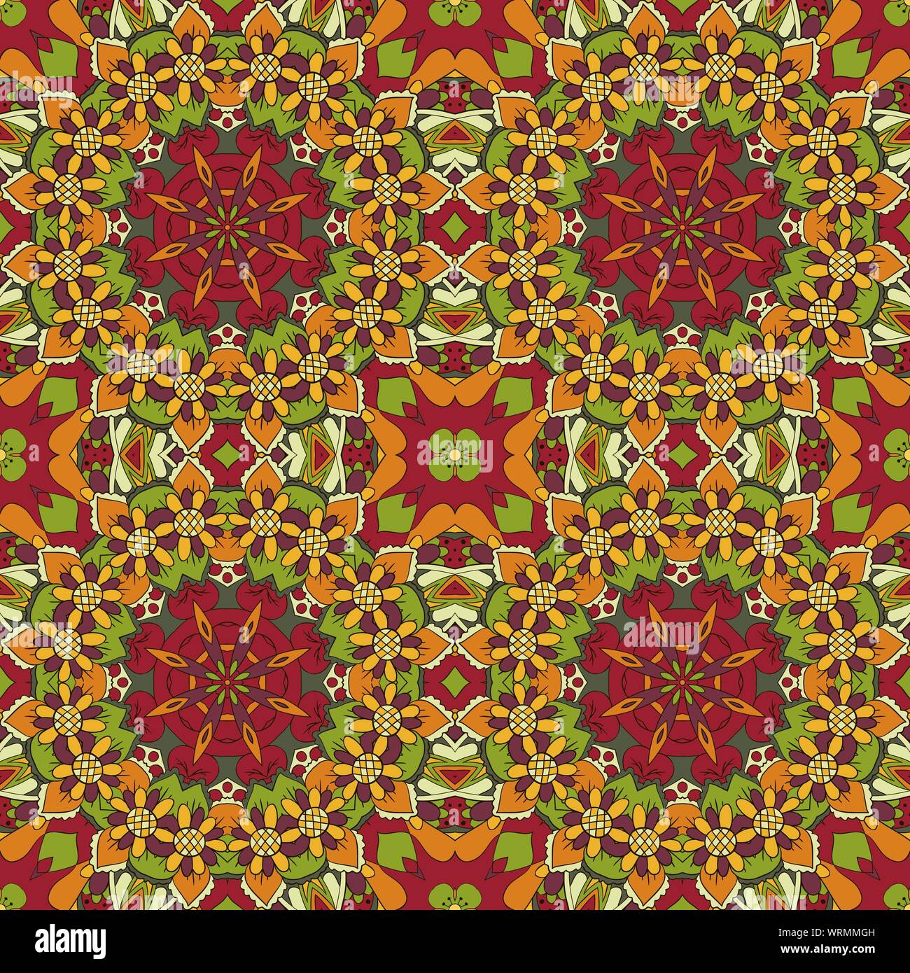 Mandala. Oriental pattern. Doodle drawing. Traditional seamless ...