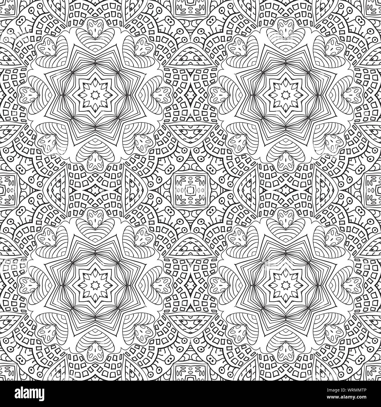 Seamless doodle pattern. Ethnic motives coloring Stock Vector Image ...