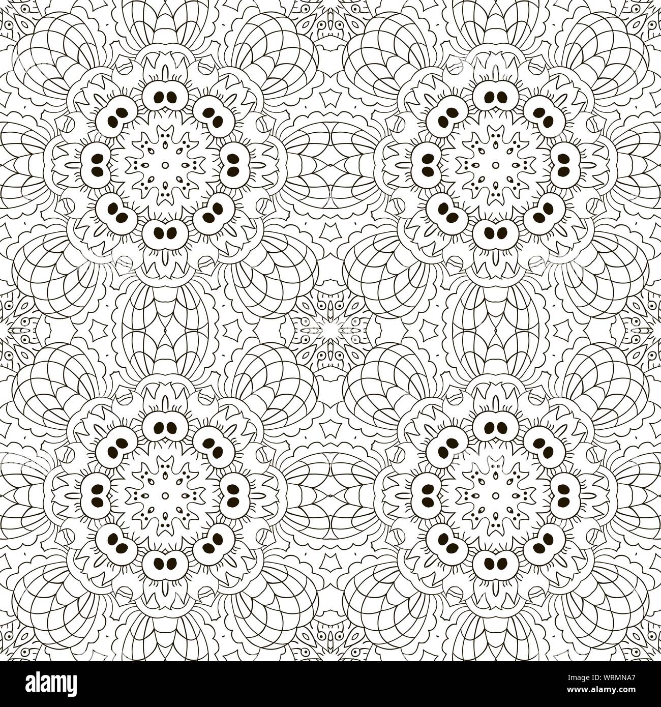 Mandala. Zentangl seamless ornament. Relax. Meditation coloring Stock ...