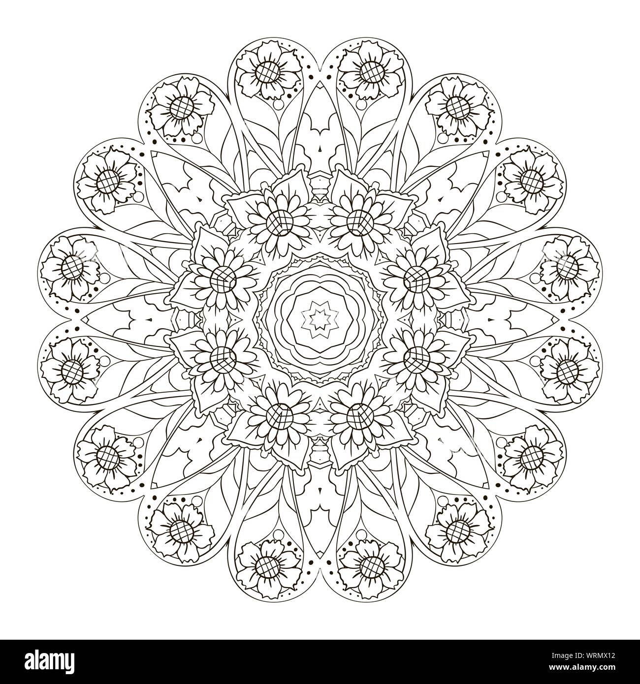 wallpapers Traditional Flower Mandala Drawing alamy