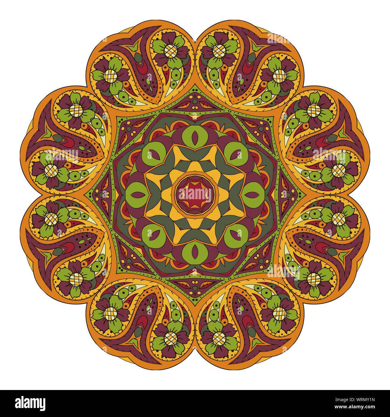 Mandala. Oriental pattern. Traditional round ornament. Turkey Egypt ...