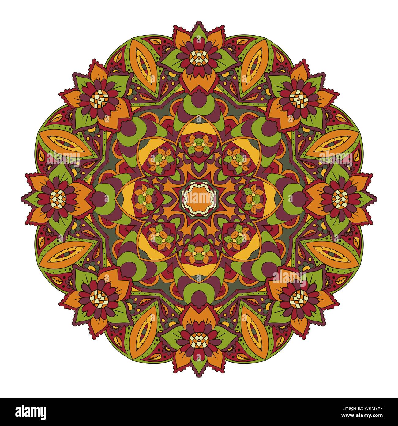 Mandala. Oriental pattern. Traditional round ornament. Turkey Egypt ...