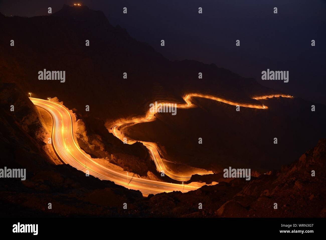 Car headlights night landscape hi-res stock photography and images - Alamy