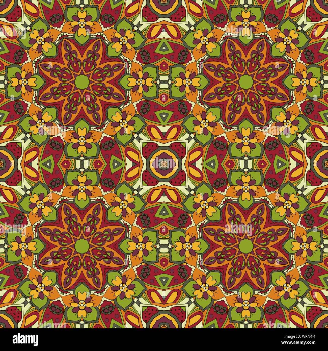 Mandala. Oriental pattern. Doodle drawing. Traditional seamless ...