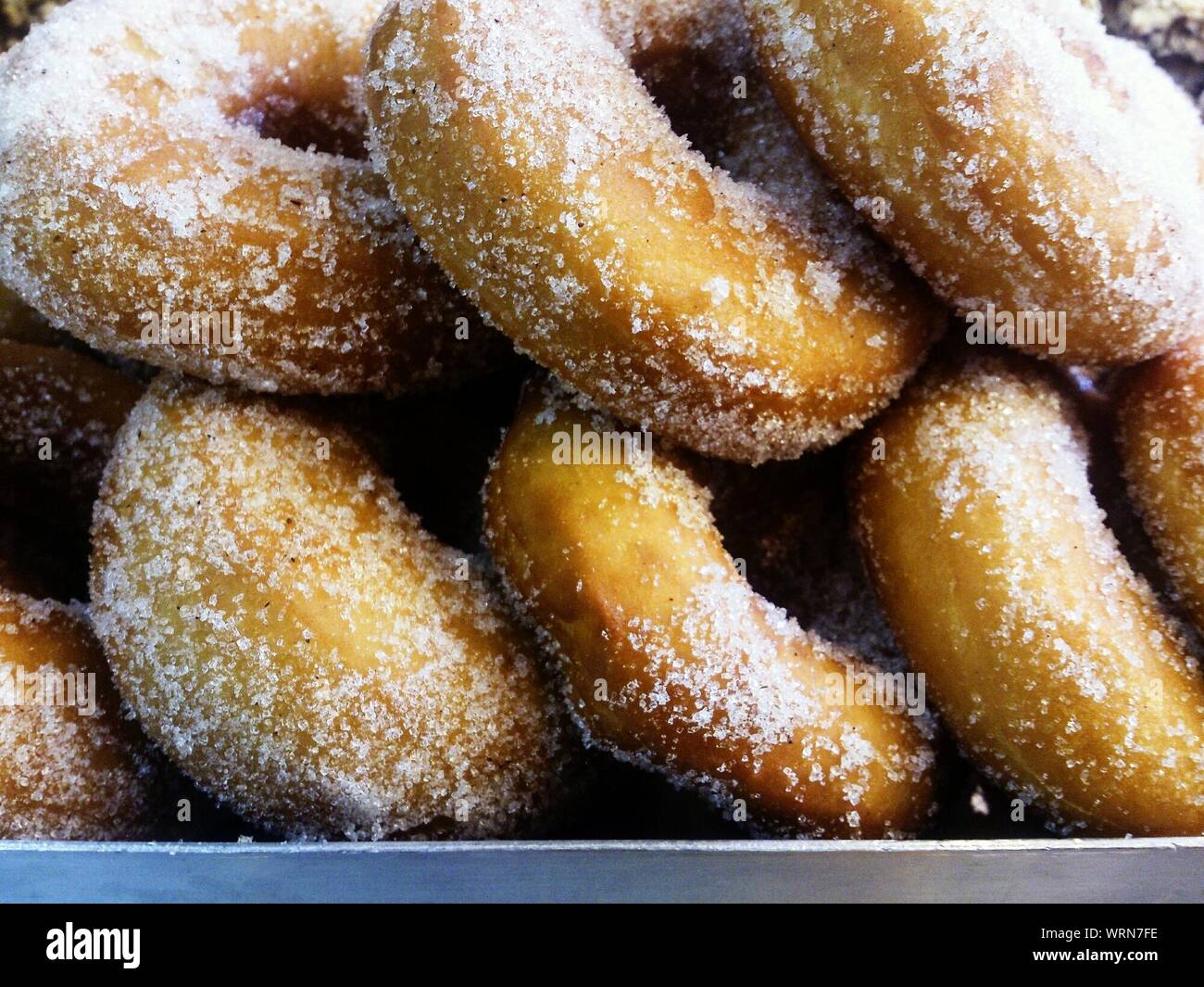 Close Up Of Sugary Donuts Stock Photo