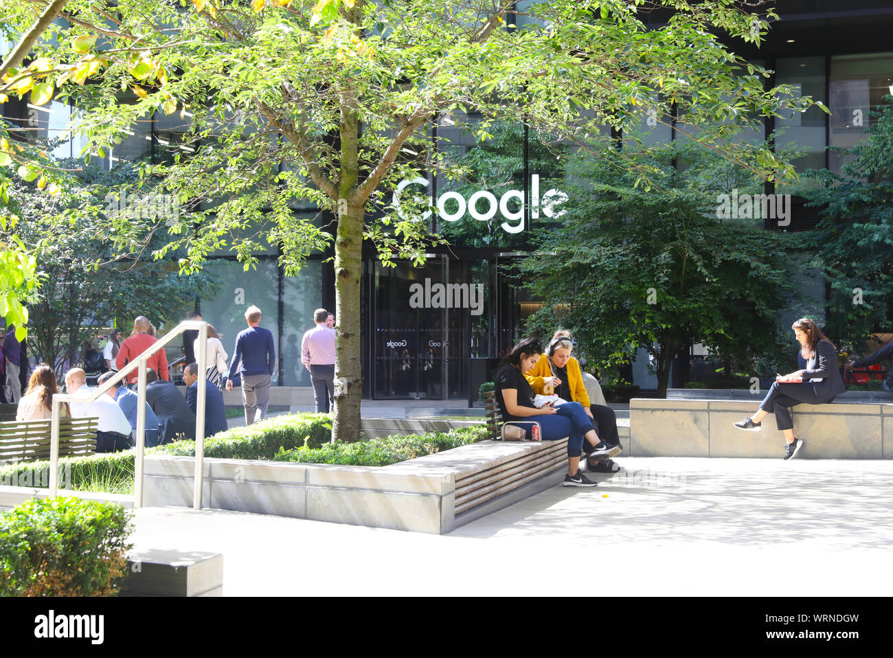 Google offices on Pancras Square at Kings Cross, in the Autumn sunshine, in north London, UK Stock Photo