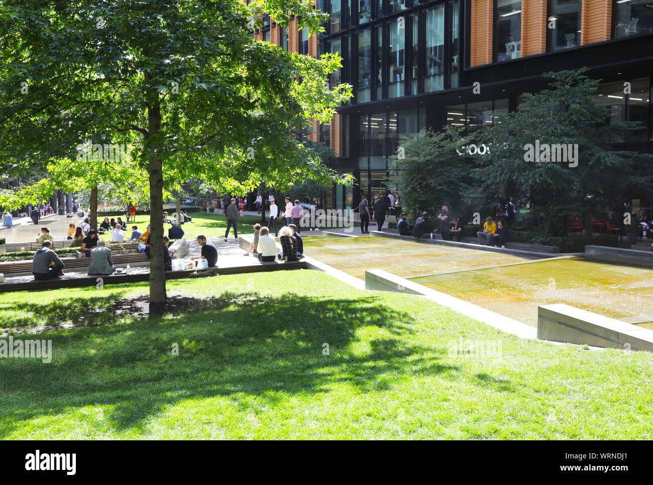 Google offices on Pancras Square at Kings Cross, in the Autumn sunshine, in north London, UK Stock Photo
