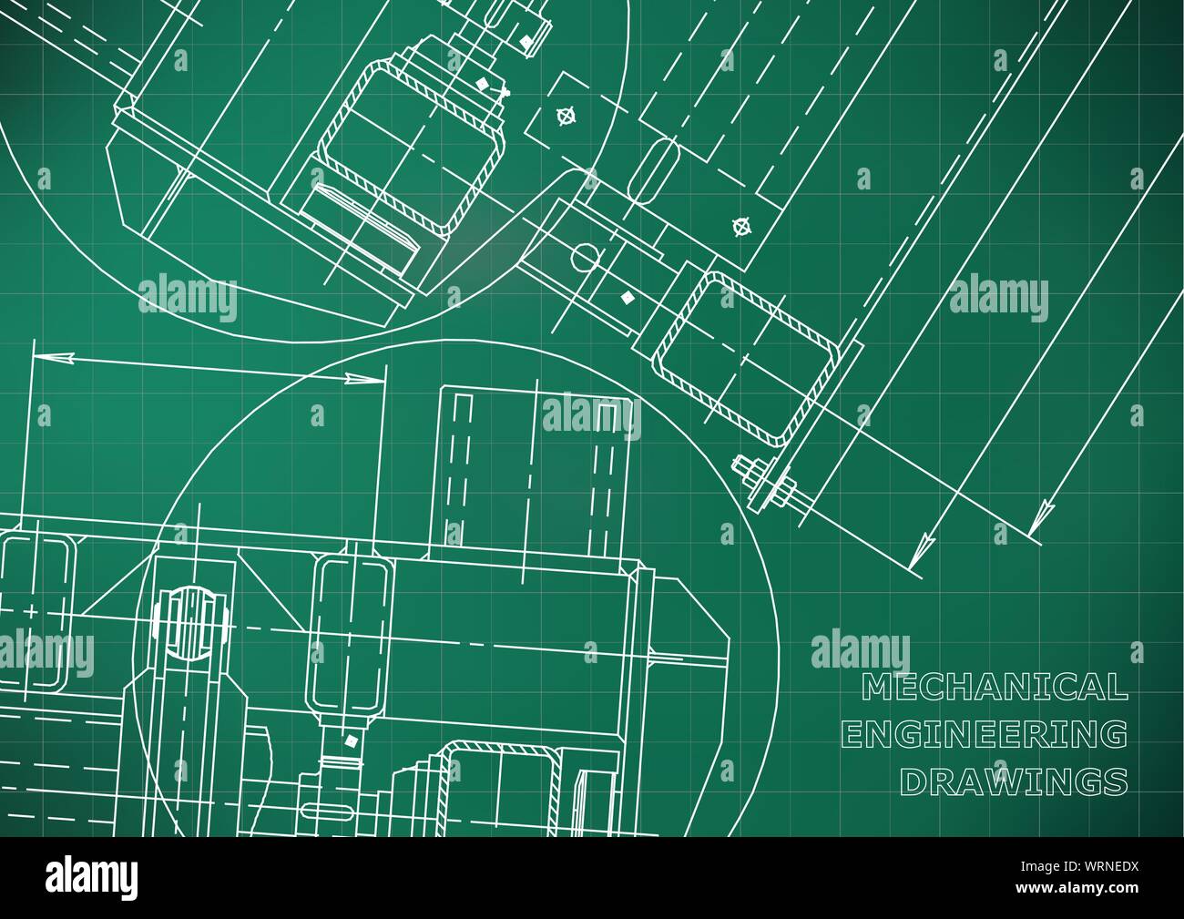 Mechanical Engineering drawing. Blueprints. Mechanics. Cover ...