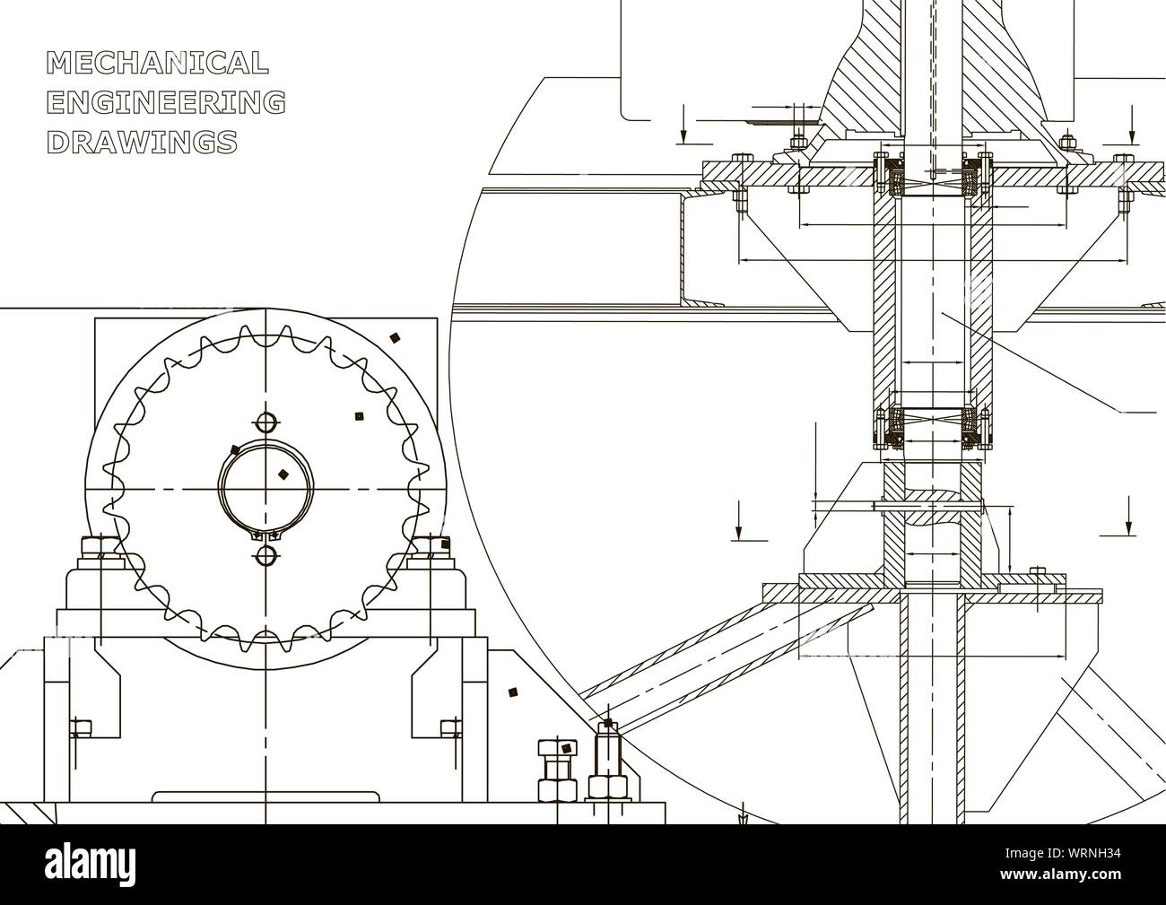 Blueprints. Mechanical construction. Engineering illustrations