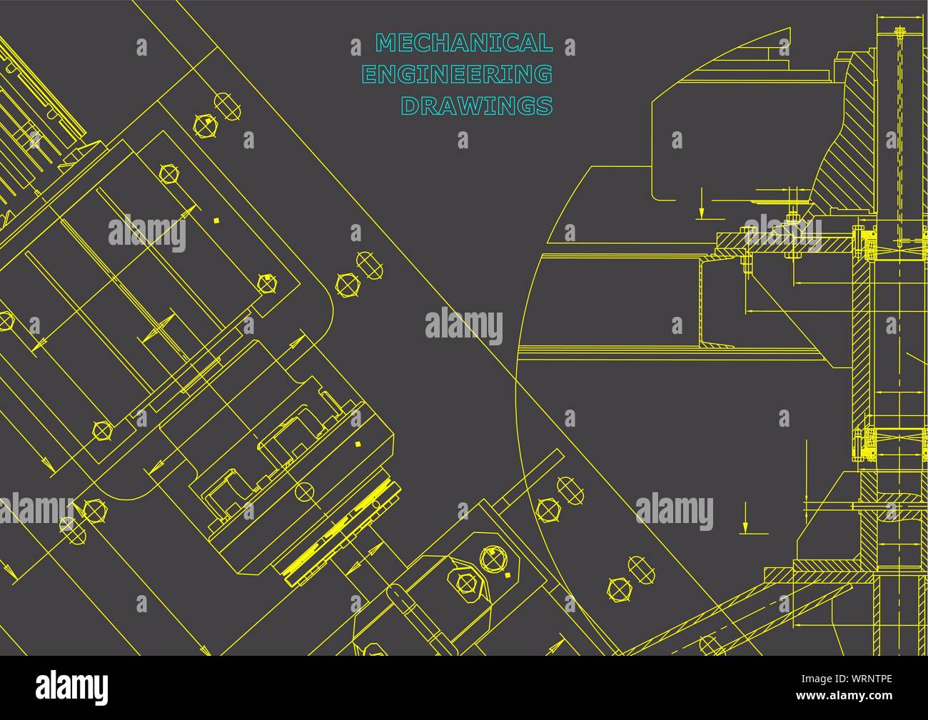 Technical Construct Blueprints. Mechanical construction. Technical Design. Cover. Banner ...