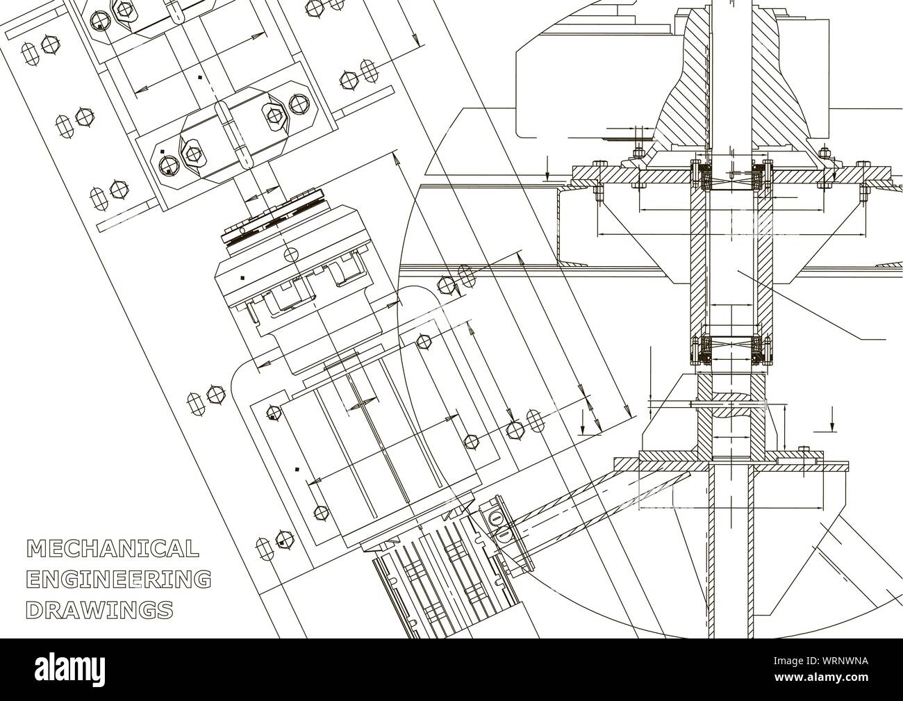 Blueprints. Mechanical engineering drawings. Technical Design. Cover
