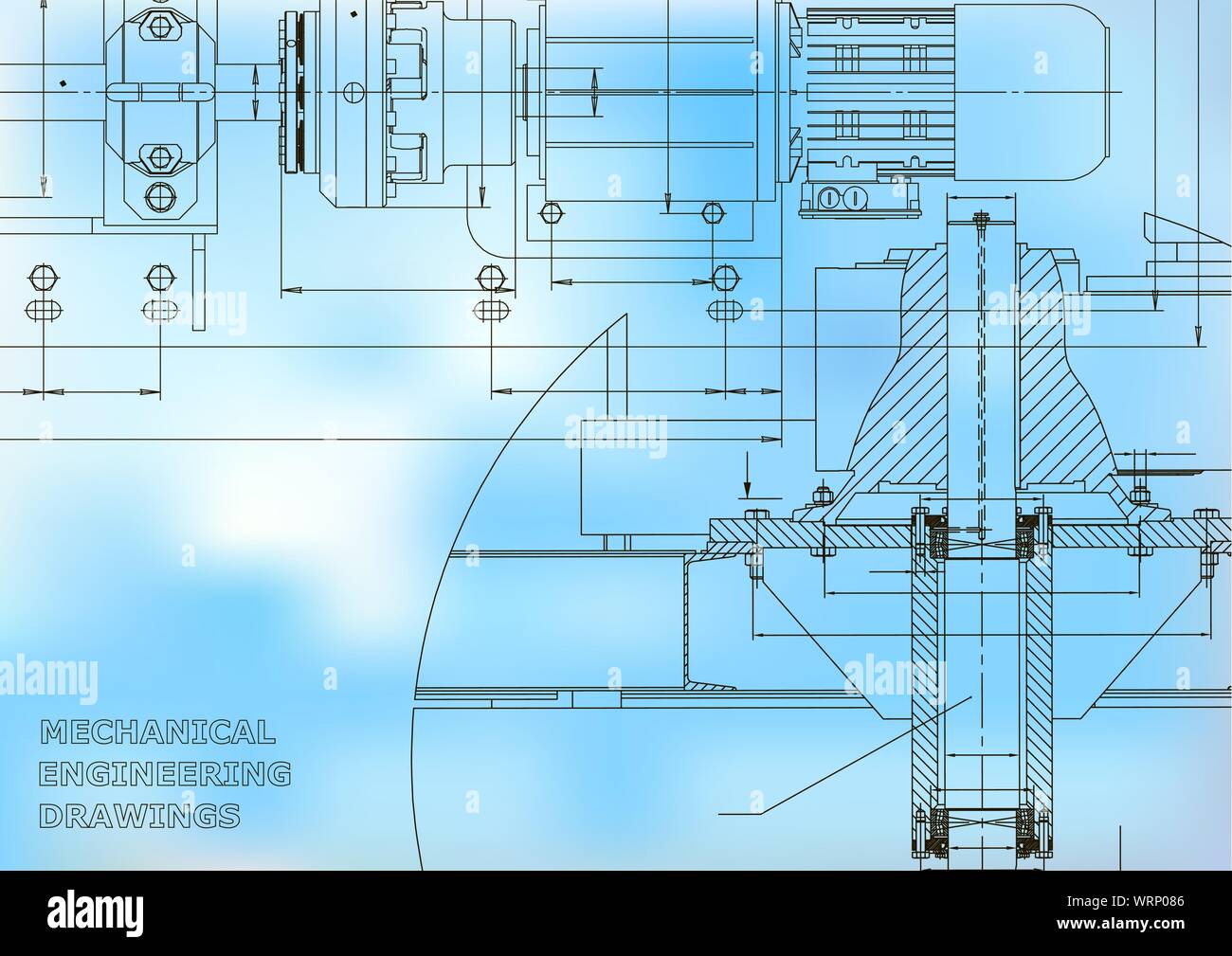 Engineering backgrounds. Mechanical engineering drawings. Technical ...