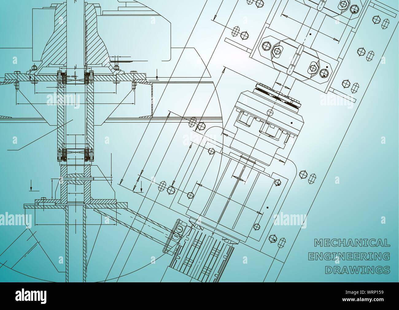 Mechanical engineering drawings. Technical Design. Blueprints. Light