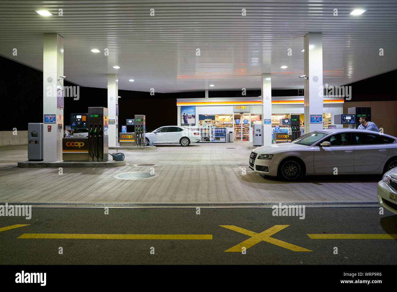 ZURICH, SWITZERLAND CIRCA OCTOBER, 2018 a modern Coop gas station