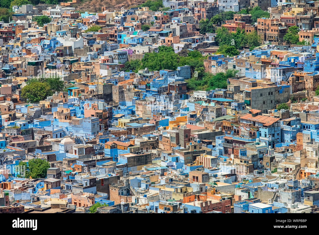 View of Jodhpur, the Blue City, from Mehrangarh Fort, Rajasthan, India Stock Photo