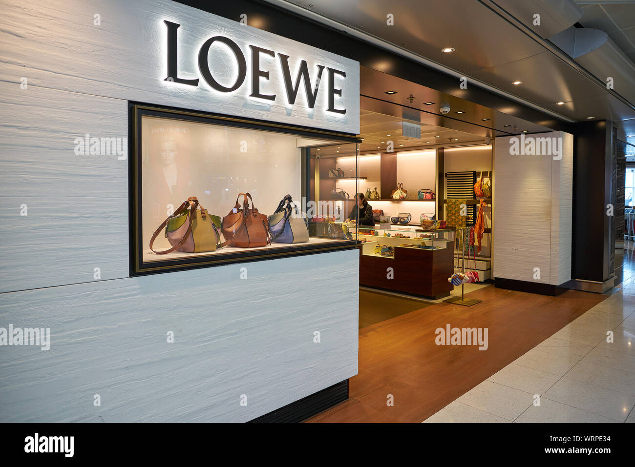 HONG KONG CHINA CIRCA APRIL 2019 bags on display at Loewe store in Hong Kong International Airport Stock Photo Alamy