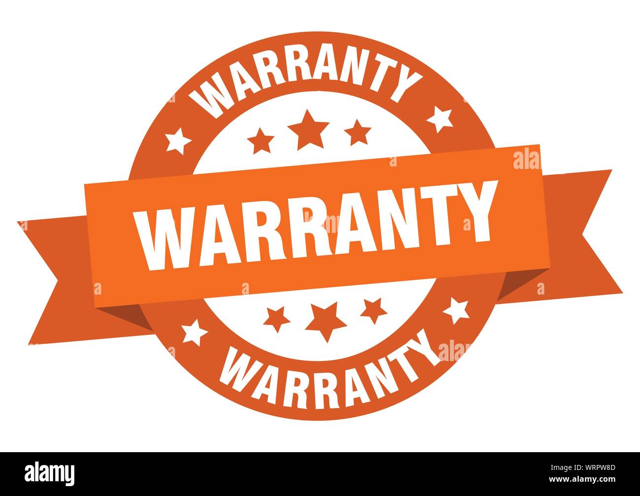 warranty ribbon. warranty round orange sign. warranty Stock Vector ...