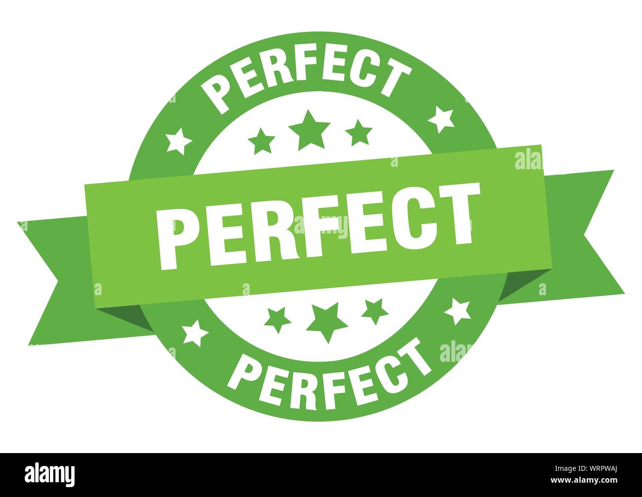 perfect ribbon. perfect round green sign. perfect Stock Vector Image ...