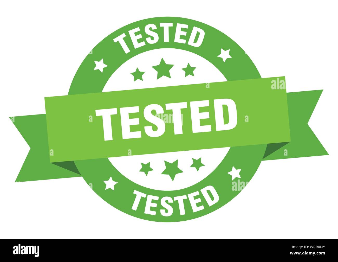 tested ribbon. tested round green sign. tested Stock Vector Image & Art ...