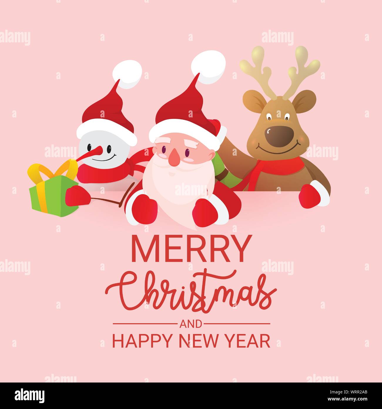 Celebration card for Merry Christmas. Vector illustration. Holiday ...