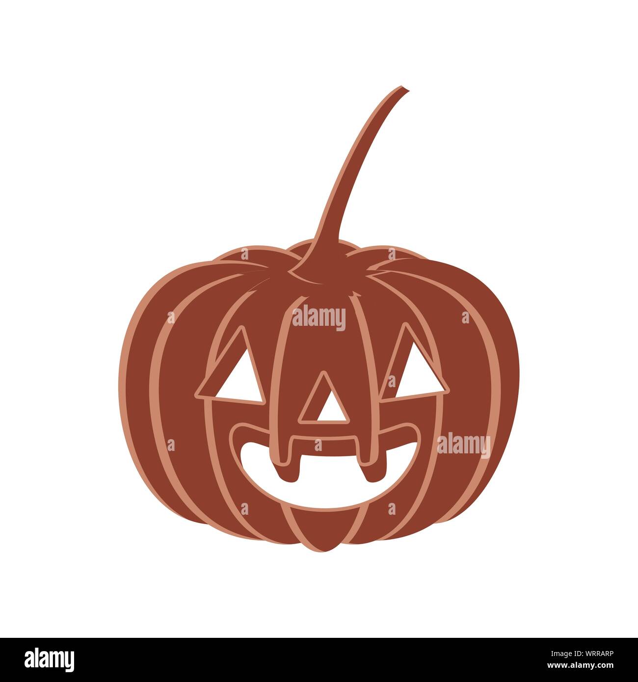 halloween pumpkin with scary face on white background Stock Vector ...