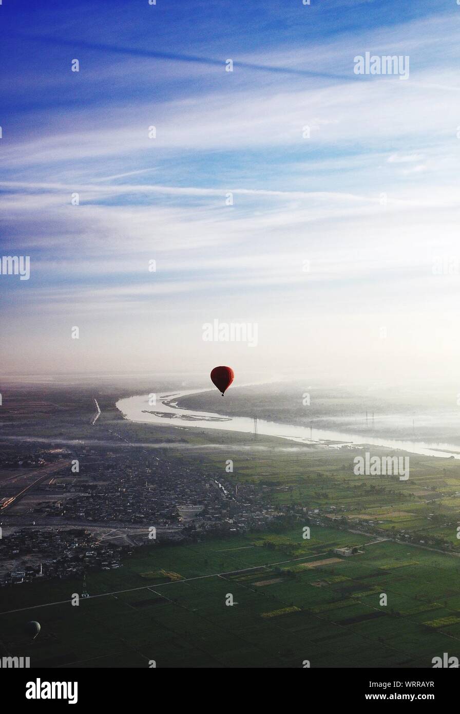 Hot Air Balloon In Sky Stock Photo Alamy