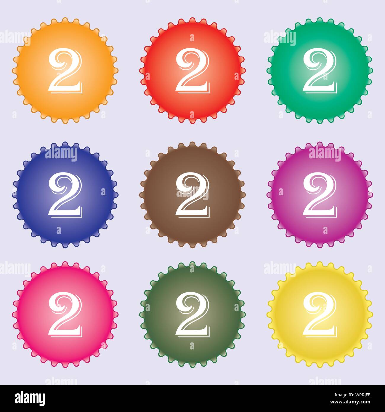 Second place award sign. Winner symbol. Step two. A set of nine ...