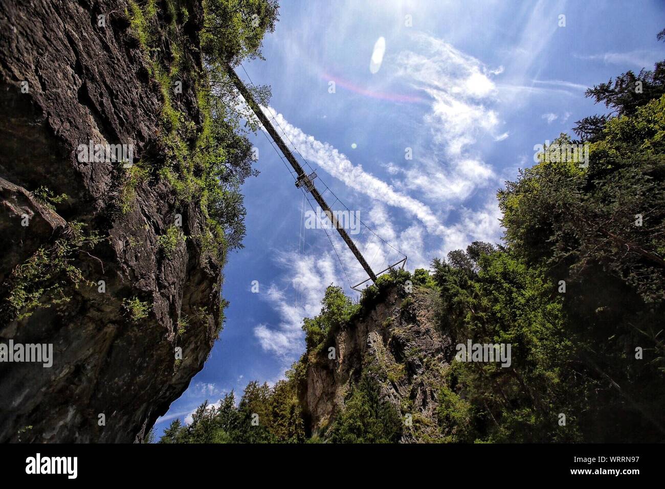 Low Angle View Of Rocky Mountains At Arzl Im Pitztal Stock Photo