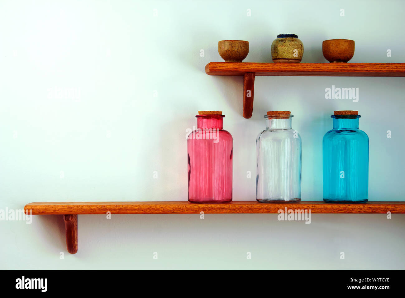 Interior shelving with decorative home items Stock Photo Alamy