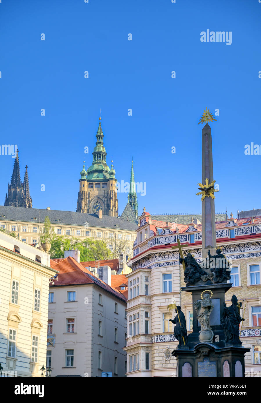 The St. Nicholas Church and the streets of Prague, Czech Republic Stock ...