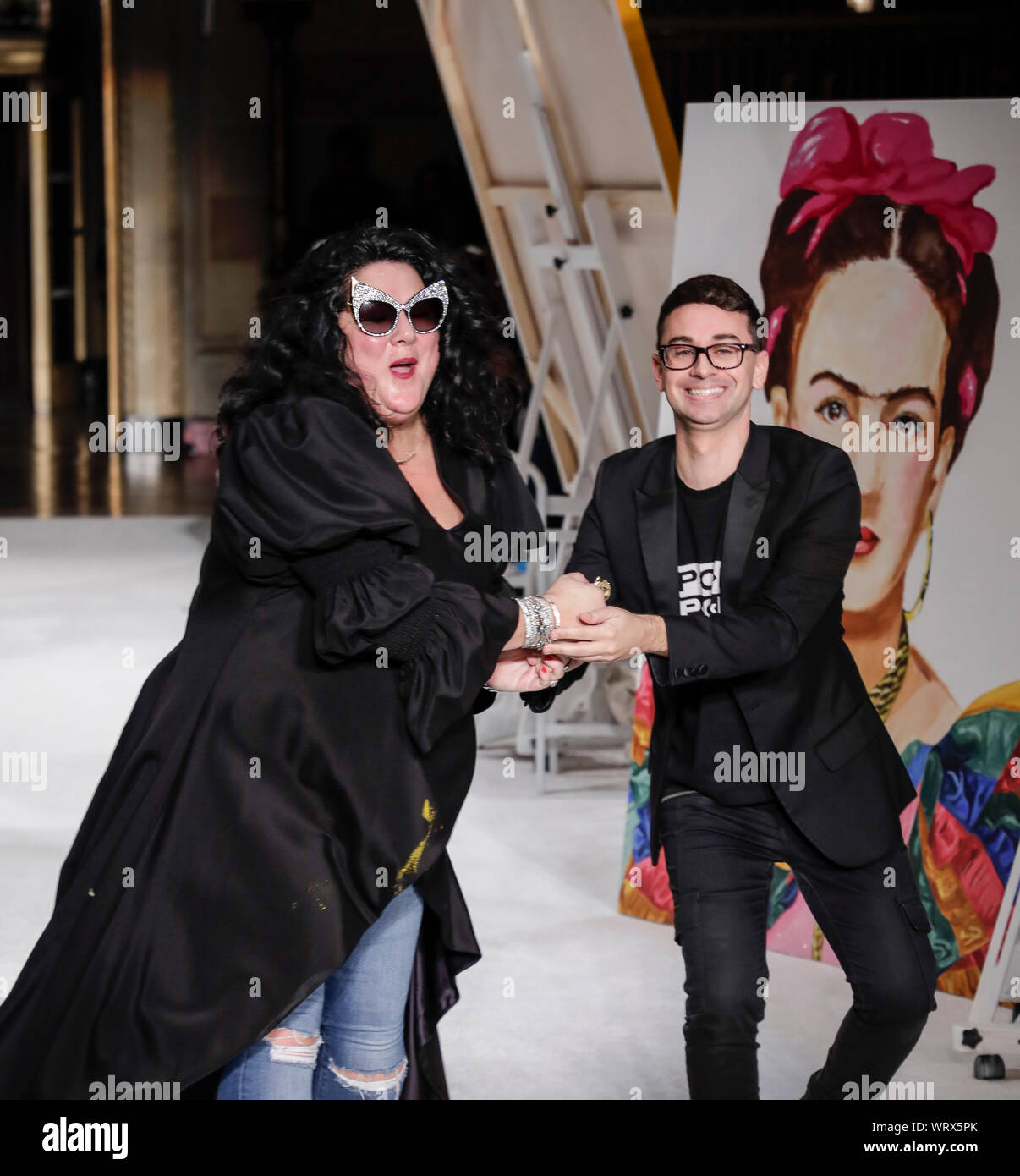 New York, NY, USA - September 7, 2019: Ashley Longshore and Christian Siriano walk runway for Christian Siriano Spring/Summer 2020 collection during N Stock Photo