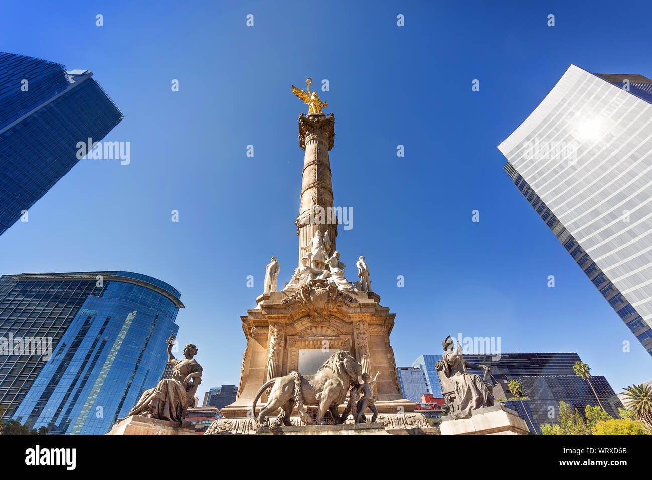 Angel of Independence monument located on Reforma Street near historic center of Mexico City Stock Photo