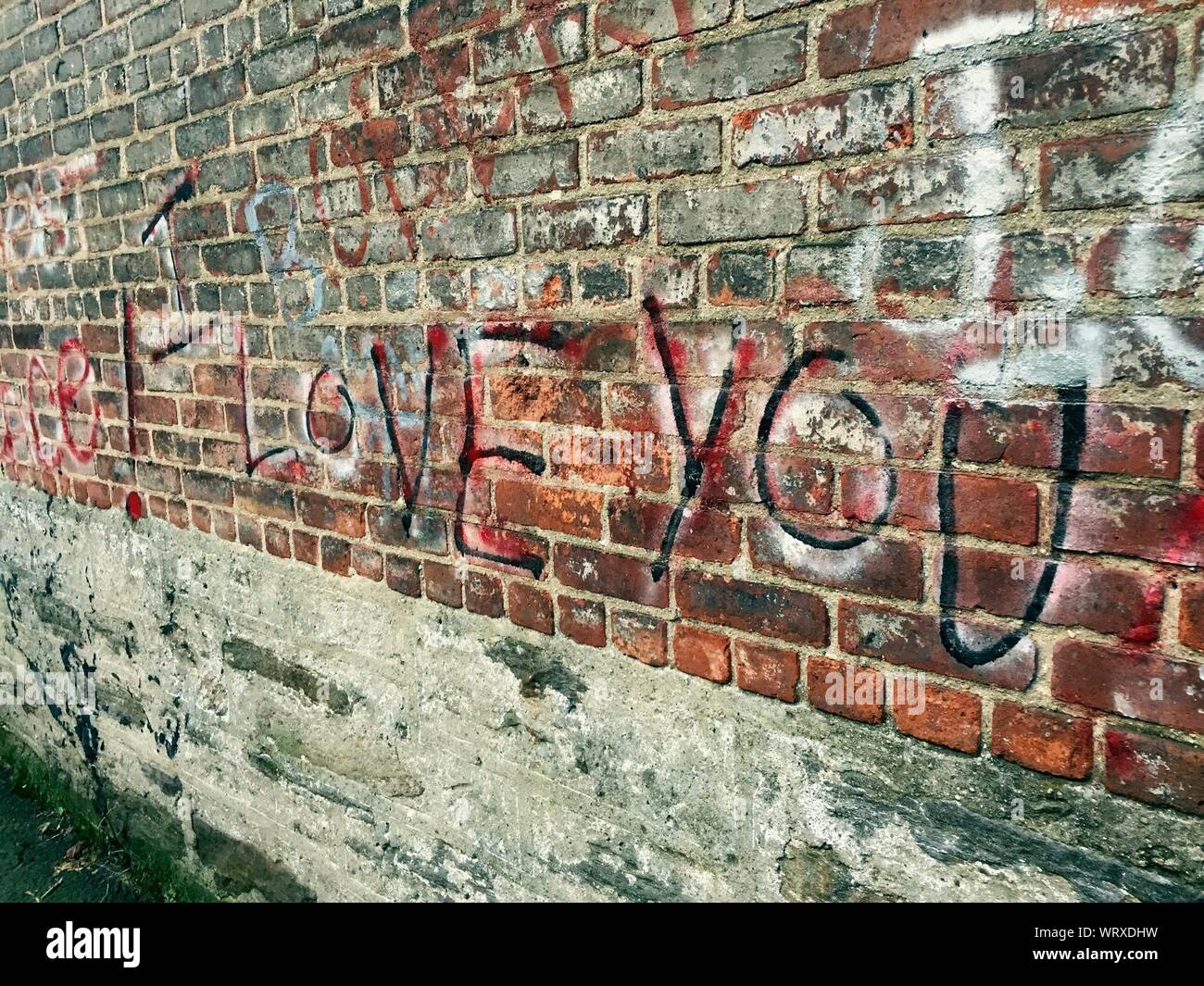 Graffiti On Brick Wall Stock Photo Alamy