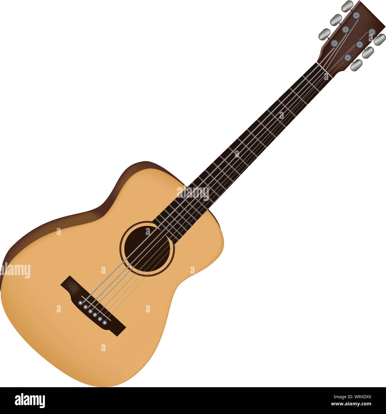 Acoustic classic guitar six strings. Vector illustration Stock Vector